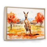 Brown and orange Kangaroo outback - Kangaroo Canvas Wall Art