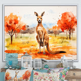Brown and orange Kangaroo outback - Kangaroo Canvas Wall Art