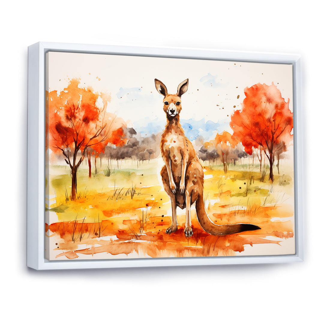 Brown and orange Kangaroo outback - Kangaroo Canvas Wall Art