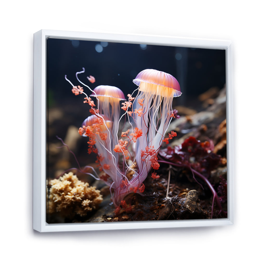 Yellow and pink Ethereal Elegance Jellyfish in Color - Jellyfish Wall Decor