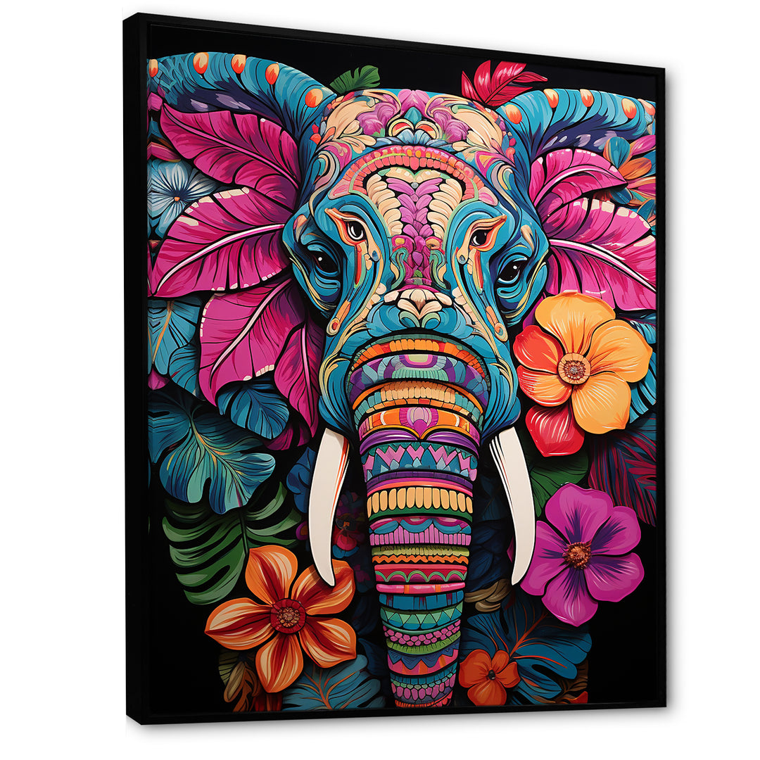 Blue and pink Jungle elephant Jamboree - Elephant Wall Art Prints