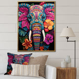 Blue and pink Jungle elephant Jamboree - Elephant Wall Art Prints