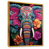 Blue and pink Jungle elephant Jamboree - Elephant Wall Art Prints