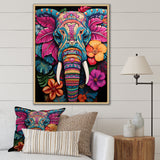 Blue and pink Jungle elephant Jamboree - Elephant Wall Art Prints
