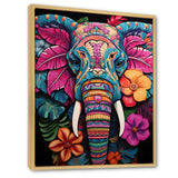 Blue and pink Jungle elephant Jamboree - Elephant Wall Art Prints