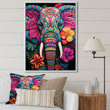 Blue and pink Jungle elephant Jamboree - Elephant Wall Art Prints