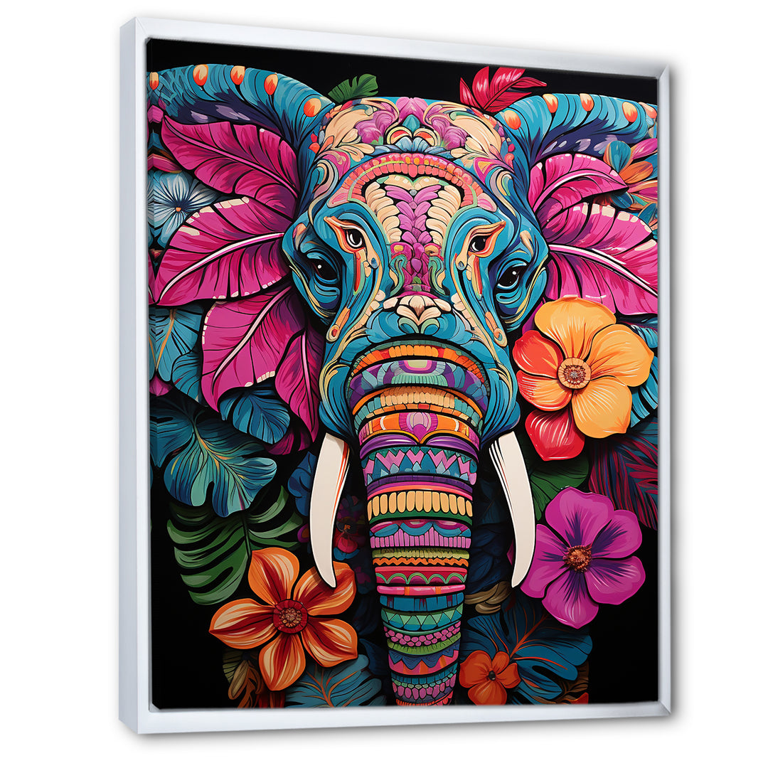 Blue and pink Jungle elephant Jamboree - Elephant Wall Art Prints