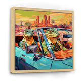 Reptile Riders Alligator and Lizards in Motion - Blue Alligator Wall Art