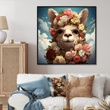 Flower crown Llama beauty - Llama Framed Canvas Art