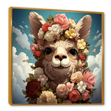Flower crown Llama beauty - Llama Framed Canvas Art