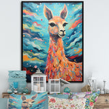 Luminous Llama Radiant Portrait of a Llama - Llama Large Canvas Wall Art