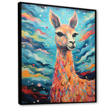 Luminous Llama Radiant Portrait of a Llama - Llama Large Canvas Wall Art