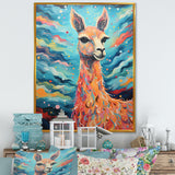 Luminous Llama Radiant Portrait of a Llama - Llama Large Canvas Wall Art