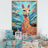 Luminous Llama Radiant Portrait of a Llama - Llama Large Canvas Wall Art
