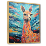 Luminous Llama Radiant Portrait of a Llama - Llama Large Canvas Wall Art