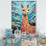 Luminous Llama Radiant Portrait of a Llama - Llama Large Canvas Wall Art