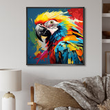 Pop art parrot Macaw portrait - Parrot Living Room Wall Art