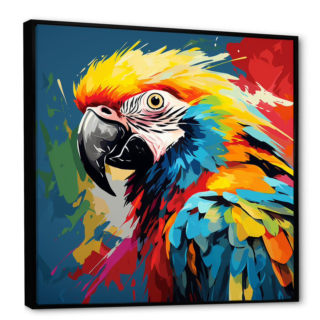 Pop art parrot Macaw portrait - Parrot Living Room Wall Art