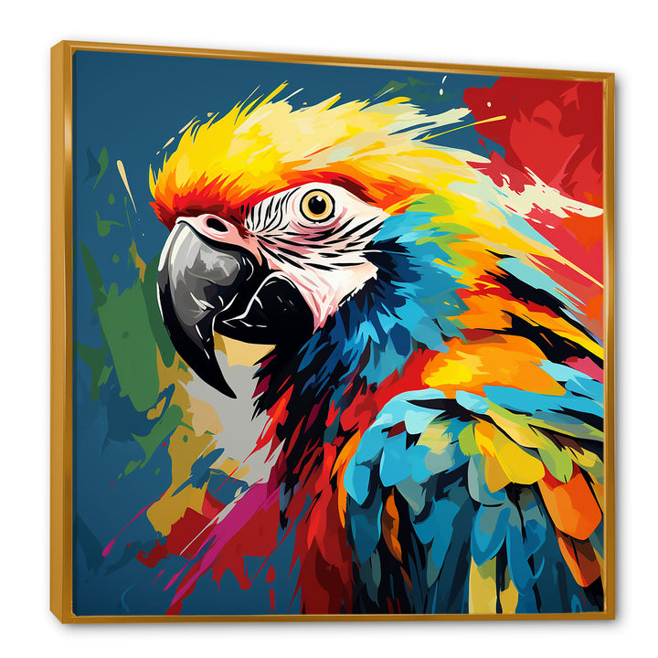 Pop art parrot Macaw portrait - Parrot Living Room Wall Art