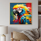Pop art parrot Macaw portrait - Parrot Living Room Wall Art