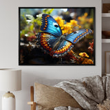 Wings of Wonder blue and yellow butterfly - Butterfly Bedroom Wall Art