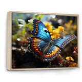 Wings of Wonder blue and yellow butterfly - Butterfly Bedroom Wall Art