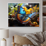 Wings of Wonder blue and yellow butterfly - Butterfly Bedroom Wall Art