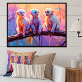 Joyous Jungle Monkeys - Pink Monkey Wall Art