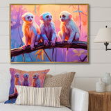 Joyous Jungle Monkeys - Pink Monkey Wall Art