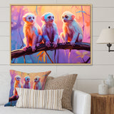 Joyous Jungle Monkeys - Pink Monkey Wall Art