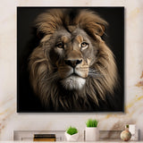 Dark Majestic Lion portrait - Lion Large Canvas Wall Art