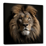 Dark Majestic Lion portrait - Lion Large Canvas Wall Art