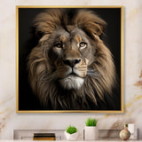 Dark Majestic Lion portrait - Lion Large Canvas Wall Art