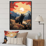 Grizzly Bear in the valley - Bear Home Decor Art
