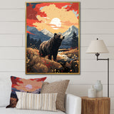 Grizzly Bear in the valley - Bear Home Decor Art