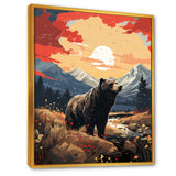 Grizzly Bear in the valley - Bear Home Decor Art