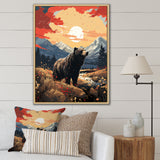 Grizzly Bear in the valley - Bear Home Decor Art