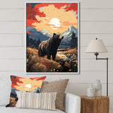 Grizzly Bear in the valley - Bear Home Decor Art