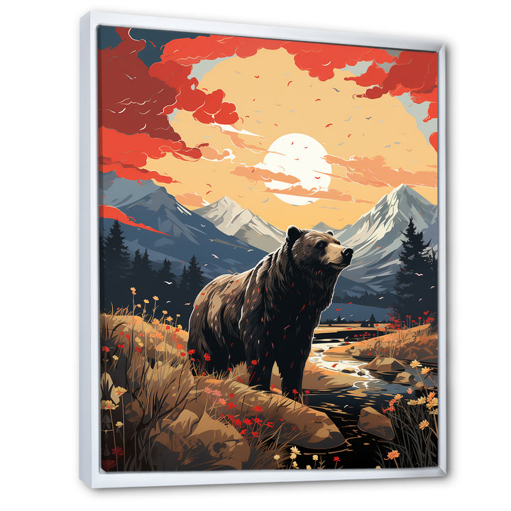 Grizzly Bear in the valley - Bear Home Decor Art