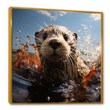 Swimming adventure Portrait of an Otter - Otter Wall Art Prints