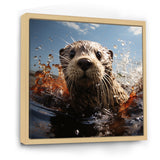 Swimming adventure Portrait of an Otter - Otter Wall Art Prints
