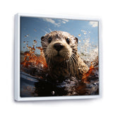 Swimming adventure Portrait of an Otter - Otter Wall Art Prints