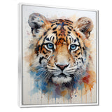 Tiger portrait majesty - Tiger Framed Canvas Art