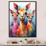 Curious portrait of Llama friends - Llama Large Canvas Wall Art