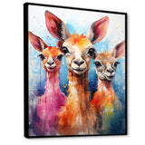 Curious portrait of Llama friends - Llama Large Canvas Wall Art
