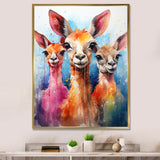 Curious portrait of Llama friends - Llama Large Canvas Wall Art