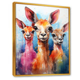 Curious portrait of Llama friends - Llama Large Canvas Wall Art