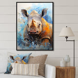 Grey Rhinoceros on the hunt - Rhinoceros Home Decor Art