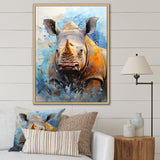 Grey Rhinoceros on the hunt - Rhinoceros Home Decor Art