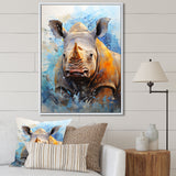 Grey Rhinoceros on the hunt - Rhinoceros Home Decor Art